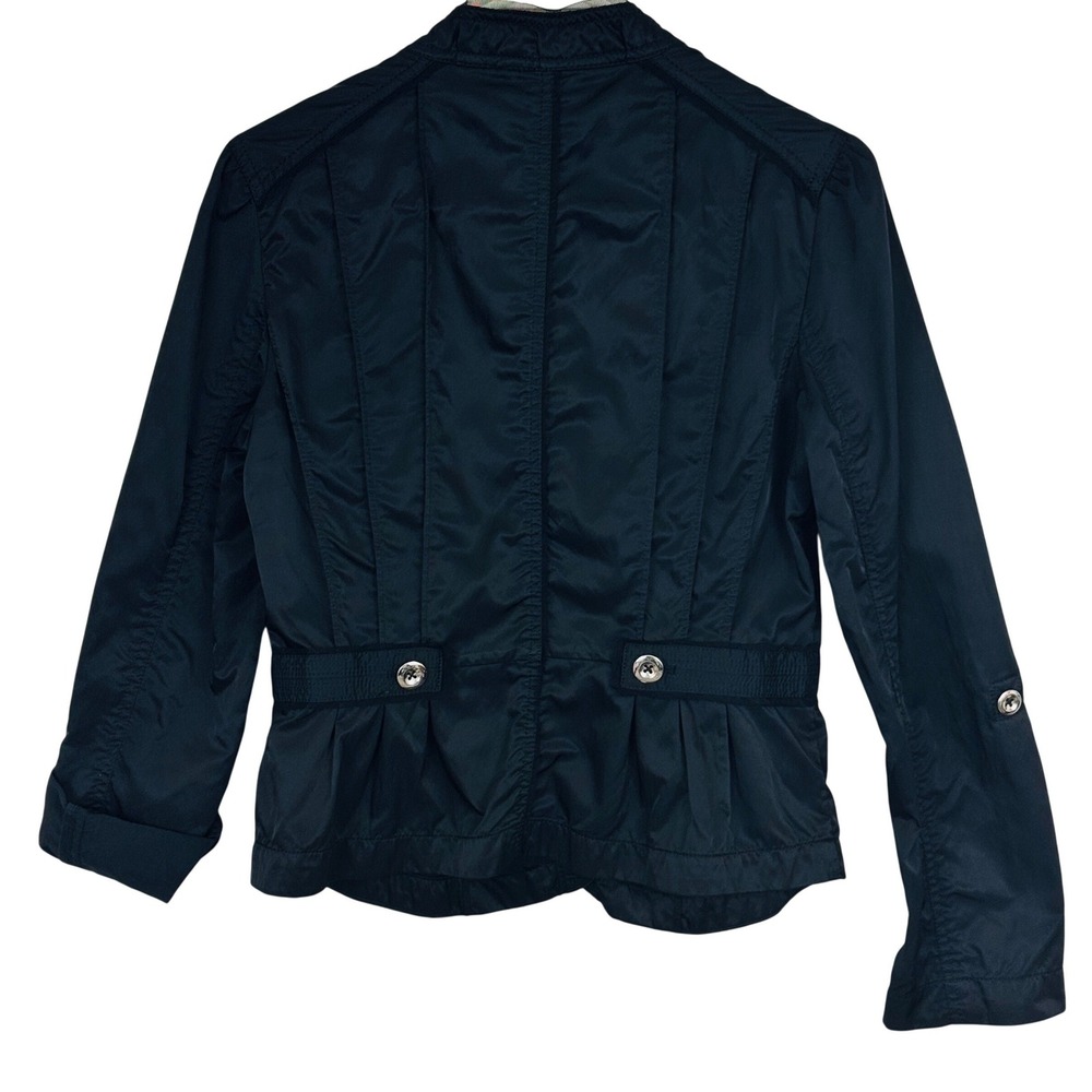 White House Black Market Black Peplum Jacket Chic Office Punk Utility Moto - Picture 3 of 6
